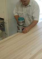 Ash Butcher Block - Routering the edges