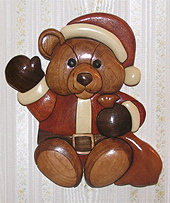 Photo of Donald Snyder's Bear made using the method of Intarsia