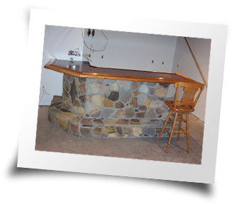 Custom Bar Top made out of walnut and Hickory by Elvin Martin