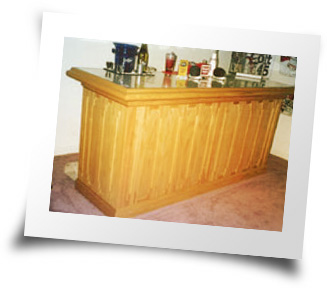 Solid oak bar created by Cutters & Things