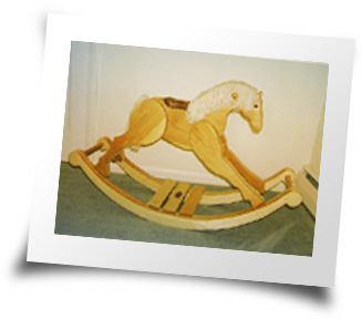 Rocking horse made out of Hard Maple and Hickory by Ray Smith