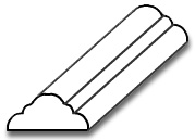 AL001 - 3/8" x 1" Astragal Moulding - 3D