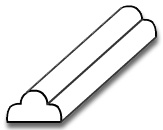 AL002 - 3/8" x 3/4" Astragal Moulding - 3D