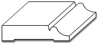 BB001 - 3/4" x 3 1/4" Baseboard Moulding - 3D