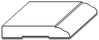 BB002 - 9/16" x 3 1/4" Baseboard Moulding - 3D