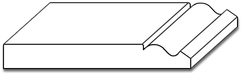 BB003 - 9/16" x 5 1/4" Baseboard Moulding - 3D