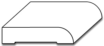 BB005 - 3/4" Round Over Baseboard Moulding - 3D
