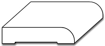 BB006 - 5/8" Round Over Baseboard Moulding - 3D