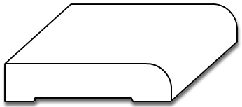 BB007 - 1/2" Round Over Baseboard Moulding - 3D