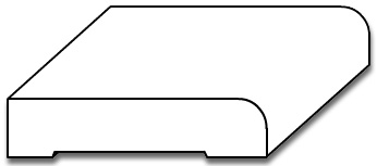 BB008 - 3/8" Round Over Baseboard Moulding - 3D