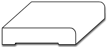 BB009 - 1/4" Round Over Baseboard Moulding - 3D