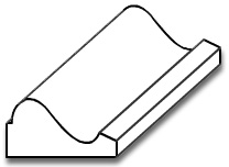 BC001 - 3/4" x 1 3/8" Base Cap Moulding - 3D