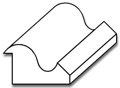 BC002 - 1 1/8" x 1 13/16" Base Cap Moulding - 3D