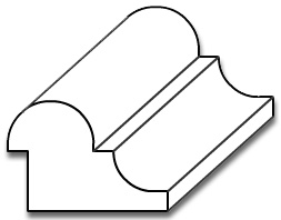 BC003 - 1 1/4" x 1 15/16" Base Cap Moulding - 3D