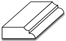 BS001 - 1/2" x 1 1/2" Base Shoe Moulding with Bead & Cove - 3D