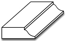 BS003- 1/2" x 1 1/2" Base Shoe Moulding with OG - 3D