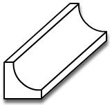 CE001 - 3/4" x 3/4" Cove Moulding - 3D
