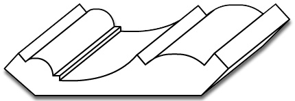CN005 - 3/4" x 4 5/8" Crown Moulding - 3D