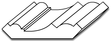 CN006 - 3/4" x 3 5/8" Crown Moulding - 3D