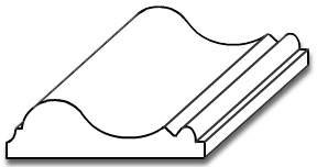 CR001 - 3/4" x 2 1/2" Chair Rail Moulding - 3D