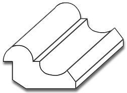 CR002 - 1 1/4" x 2" Chair Rail Moulding - 3D