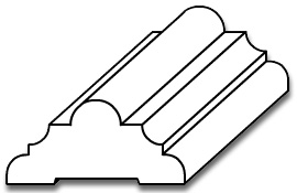 CR005 - 1" x 2 1/8" Chair Rail Moulding - 3D