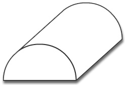 2" Half Round - 3D
