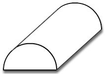 1 1/2" Half Round - 3D